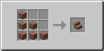 Polished Granite Stairs crafting recipe — the exact Crafting Table grid layout in Minecraft 26.3
