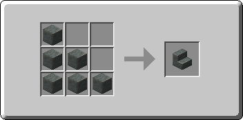 Polished Tuff Stairs crafting recipe — the exact Crafting Table grid layout in Minecraft 26.3