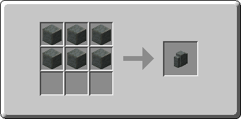 Polished Tuff Wall crafting recipe — the exact Crafting Table grid layout in Minecraft 26.3