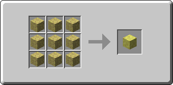 Potent Sulfur crafting recipe — the exact Crafting Table grid layout in Minecraft 26.3