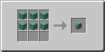 Prismarine Wall crafting recipe — the exact Crafting Table grid layout in Minecraft 26.3