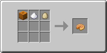 Pumpkin Pie crafting recipe — the exact Crafting Table grid layout in Minecraft 26.3