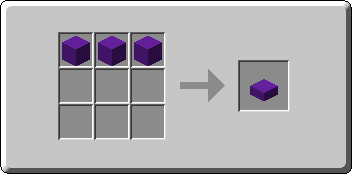 Purple Concrete Slab crafting recipe — the exact Crafting Table grid layout in Minecraft 26.3