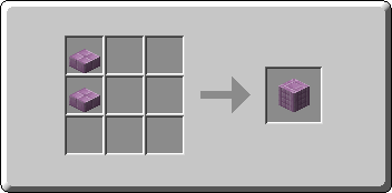 Purpur Pillar crafting recipe — the exact Crafting Table grid layout in Minecraft 26.3