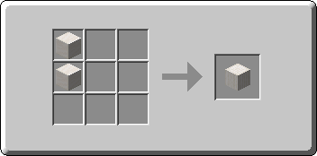 Quartz Pillar crafting recipe — the exact Crafting Table grid layout in Minecraft 26.3