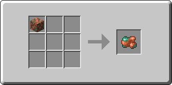 Raw Copper crafting recipe — the exact Crafting Table grid layout in Minecraft 26.3