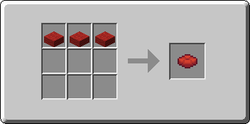 Red Cushion crafting recipe — the exact Crafting Table grid layout in Minecraft 26.3