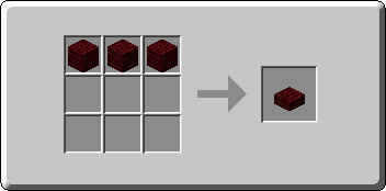 Red Nether Brick Slab crafting recipe — the exact Crafting Table grid layout in Minecraft 26.3