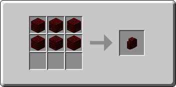 Red Nether Brick Wall crafting recipe — the exact Crafting Table grid layout in Minecraft 26.3