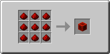 Block of Redstone crafting recipe — the exact Crafting Table grid layout in Minecraft 26.3