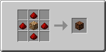 Redstone Lamp crafting recipe — the exact Crafting Table grid layout in Minecraft 26.3