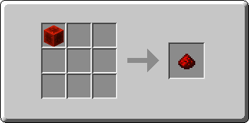 Redstone Dust crafting recipe — the exact Crafting Table grid layout in Minecraft 26.3