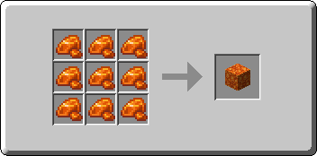 Block of Resin crafting recipe — the exact Crafting Table grid layout in Minecraft 26.3