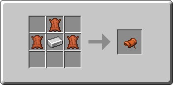 Saddle crafting recipe — the exact Crafting Table grid layout in Minecraft 26.3
