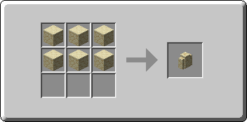 Sandstone Wall crafting recipe — the exact Crafting Table grid layout in Minecraft 26.3