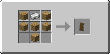 Shield crafting recipe — the exact Crafting Table grid layout in Minecraft 26.3