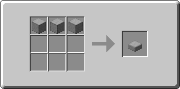 Smooth Stone Slab crafting recipe — the exact Crafting Table grid layout in Minecraft 26.3