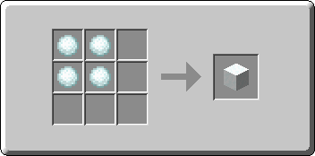 Snow Block crafting recipe — the exact Crafting Table grid layout in Minecraft 26.3