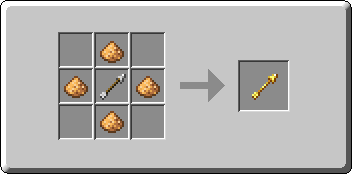 Spectral Arrow crafting recipe — the exact Crafting Table grid layout in Minecraft 26.3