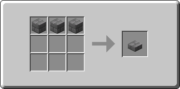 Stone Brick Slab crafting recipe — the exact Crafting Table grid layout in Minecraft 26.3