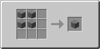 Stone Bricks crafting recipe — the exact Crafting Table grid layout in Minecraft 26.3