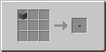 Stone Button crafting recipe — the exact Crafting Table grid layout in Minecraft 26.3