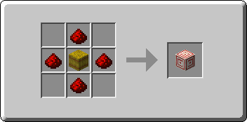 Target crafting recipe — the exact Crafting Table grid layout in Minecraft 26.3