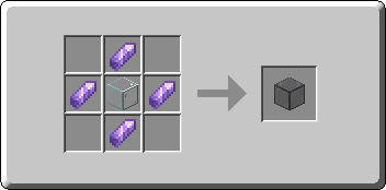 Tinted Glass crafting recipe — the exact Crafting Table grid layout in Minecraft 26.3