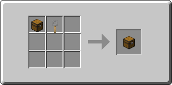 Trapped Chest crafting recipe — the exact Crafting Table grid layout in Minecraft 26.3