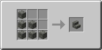 Tuff Stairs crafting recipe — the exact Crafting Table grid layout in Minecraft 26.3
