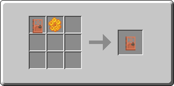 Waxed Copper Door crafting recipe — the exact Crafting Table grid layout in Minecraft 26.3