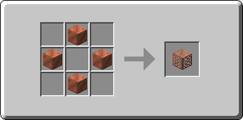 Waxed Copper Grate crafting recipe — the exact Crafting Table grid layout in Minecraft 26.3