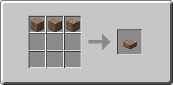Waxed Exposed Cut Copper Slab crafting recipe — the exact Crafting Table grid layout in Minecraft 26.3