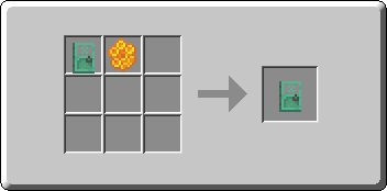Waxed Oxidized Copper Door crafting recipe — the exact Crafting Table grid layout in Minecraft 26.3