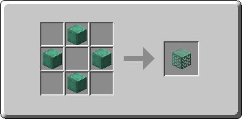 Waxed Oxidized Copper Grate crafting recipe — the exact Crafting Table grid layout in Minecraft 26.3