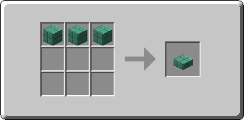 Waxed Oxidized Cut Copper Slab crafting recipe — the exact Crafting Table grid layout in Minecraft 26.3