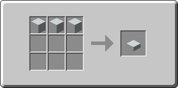 White Concrete Slab crafting recipe — the exact Crafting Table grid layout in Minecraft 26.3