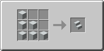 White Concrete Stairs crafting recipe — the exact Crafting Table grid layout in Minecraft 26.3