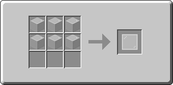 Stained Glass Pane crafting recipe — the exact Crafting Table grid layout in Minecraft 26.3