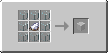 Stained Glass crafting recipe — the exact Crafting Table grid layout in Minecraft 26.3