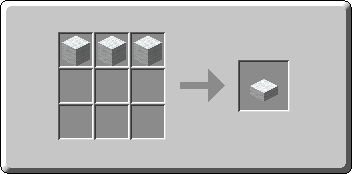 White Wool Slab crafting recipe — the exact Crafting Table grid layout in Minecraft 26.3