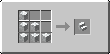 White Wool Stairs crafting recipe — the exact Crafting Table grid layout in Minecraft 26.3