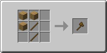 Axe crafting recipe — the exact Crafting Table grid layout in Minecraft 26.3