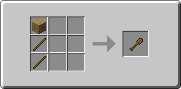 Shovel crafting recipe — the exact Crafting Table grid layout in Minecraft 26.3