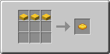 Yellow Cushion crafting recipe — the exact Crafting Table grid layout in Minecraft 26.3