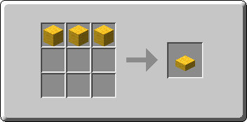 Yellow Wool Slab crafting recipe — the exact Crafting Table grid layout in Minecraft 26.3